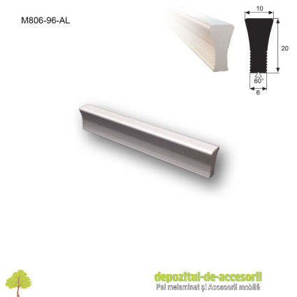 Mâner mobilier Aluminiu M806-96-AL Satinat