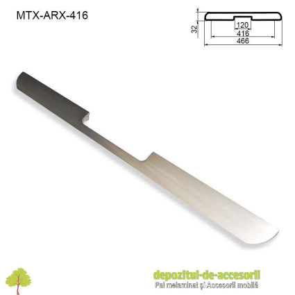Maner mobilier MTX-ARX-416, INOX 416mm, sampanie